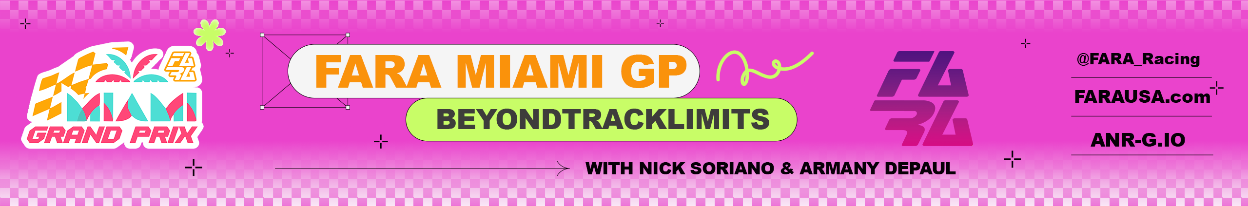 Pink Miami GP FARA overlay banner